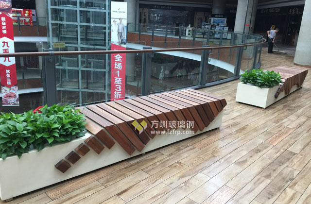 玻璃鋼柚木組合家具帶花盆 玻璃鋼柚木組合家具帶花盆