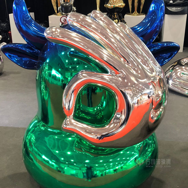 玻璃鋼卡通牛雕塑擺件納米噴鍍亮相深圳展會 玻璃鋼卡通牛雕塑擺件納米噴鍍亮相深圳展會