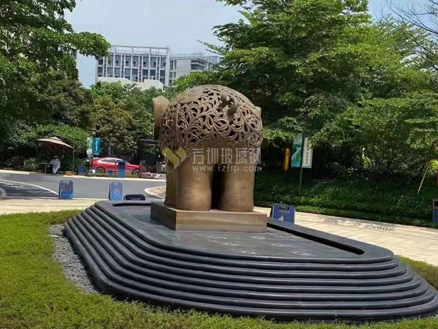玻璃鋼大象園林水景雕塑 玻璃鋼大象園林水景雕塑